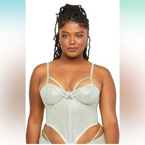 Savage X Fenty Going Platinum Bustier Green Mist Womens Size Small - NWT